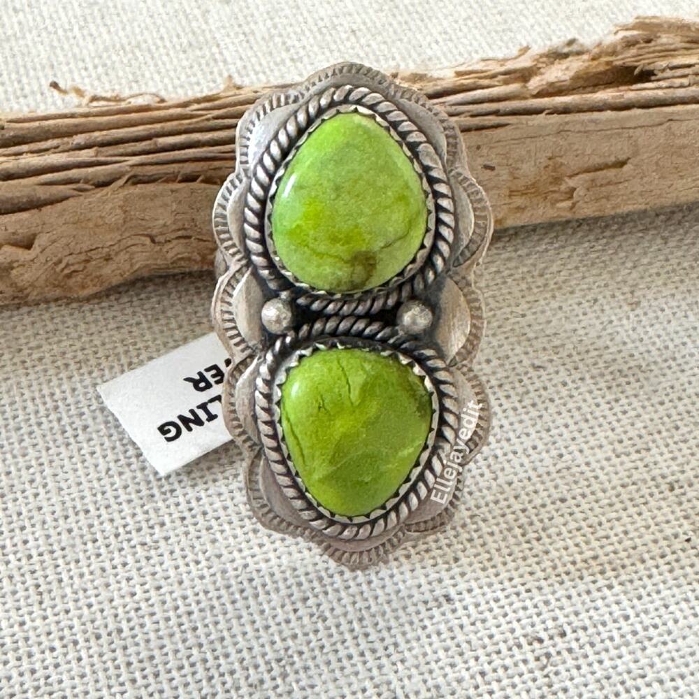 NWT Gaspieite Sterling Silver Adjustable Ring Antique Style Statement Ring